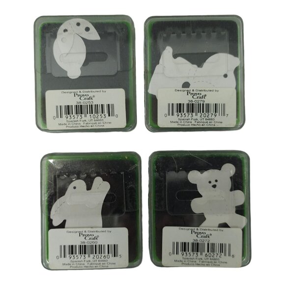 Sizzix Originals Small Green Die Lot Ladybug Dog Bunny Teddy Bear Paper Crafting - Picture 2 of 12